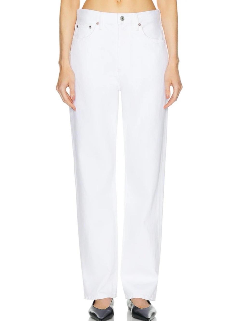 Agolde White Straight-Leg Jeans